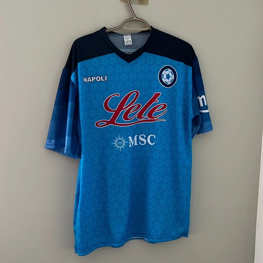 Napoli Di Lorenzo #22 Soccer Jersey Blue XL Fan Replica Shirt